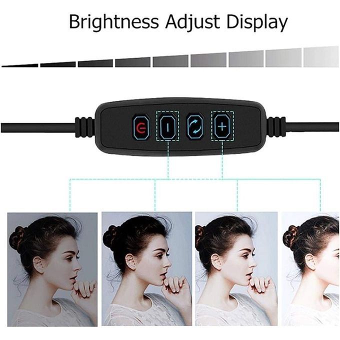Video Conference Lighting Kit Ring Light Clip On Laptop Monitor With 5 Dimmable Color & 5 Brightness