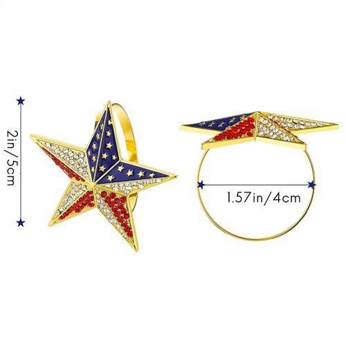 6Pcs Star Napkin Rings Patriotic Napkin Holder