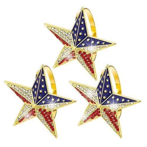 6Pcs Star Napkin Rings Patriotic Napkin Holder