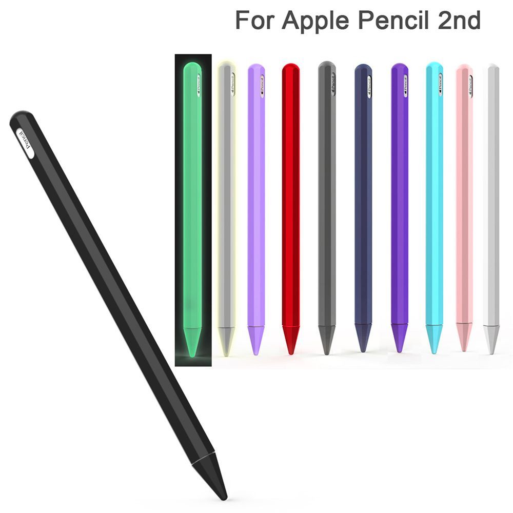 (White)Pen Case For Apple Pencil 2 IPad Pro 2022 Pencil Case Tablet Touch Stylus Pen Protective Cover Pouch Portable Soft Silicon Case MAA