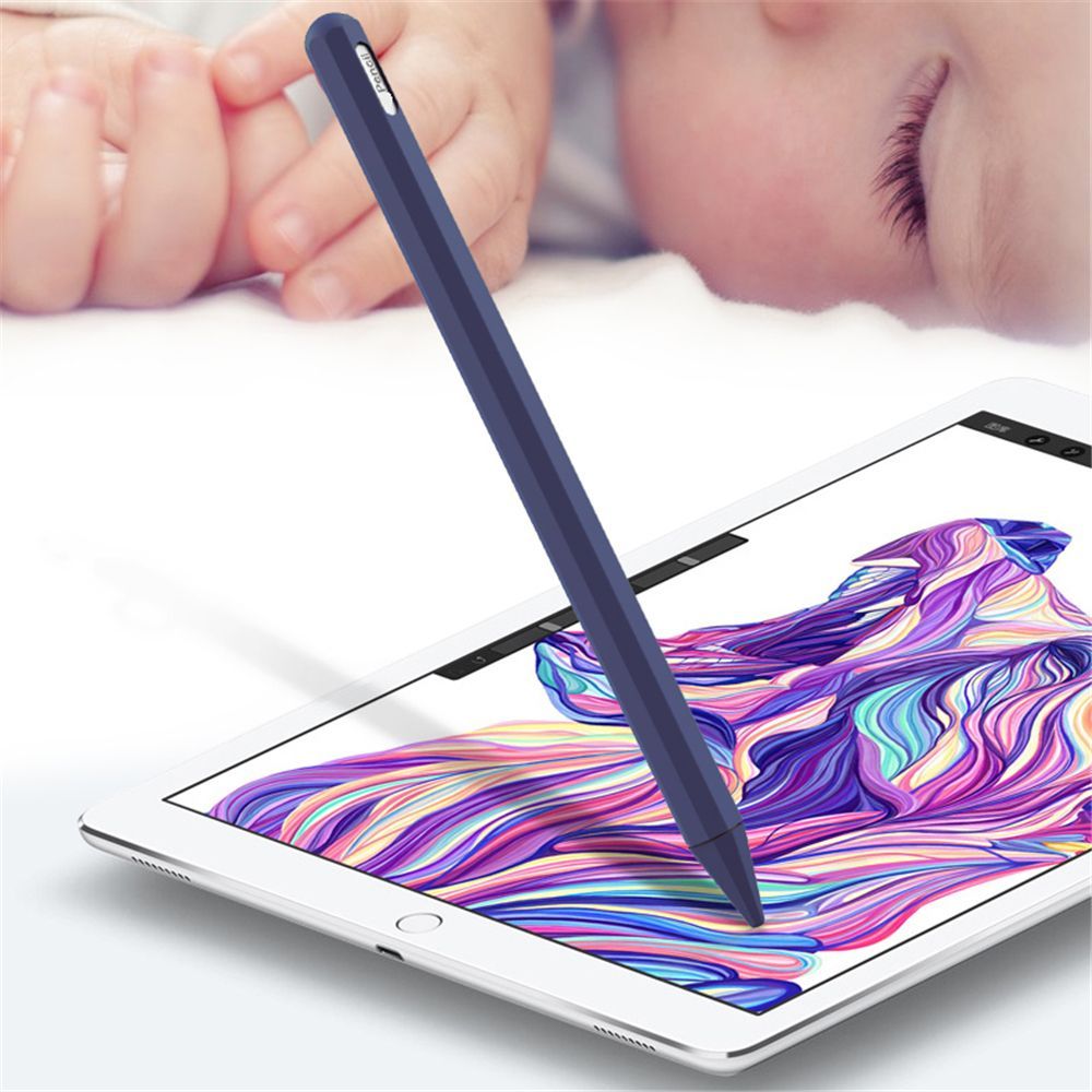 (White)Pen Case For Apple Pencil 2 IPad Pro 2022 Pencil Case Tablet Touch Stylus Pen Protective Cover Pouch Portable Soft Silicon Case MAA
