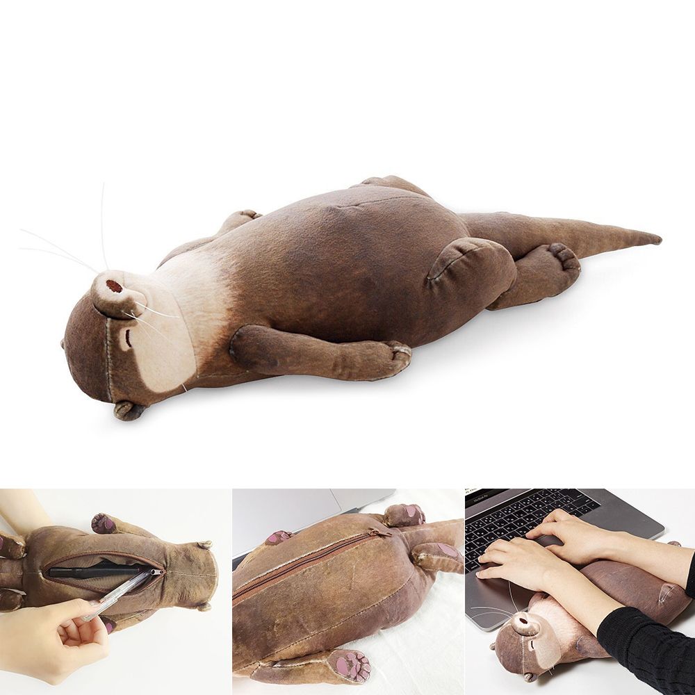 2 In1 40cm Cute Otter Stuffed Down Cotton Pencil Case