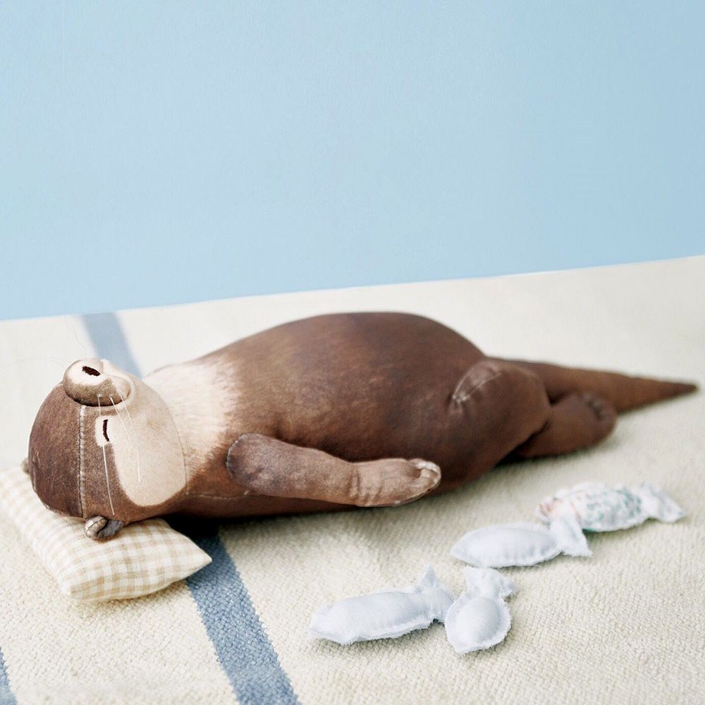 2 In1 40cm Cute Otter Stuffed Down Cotton Pencil Case