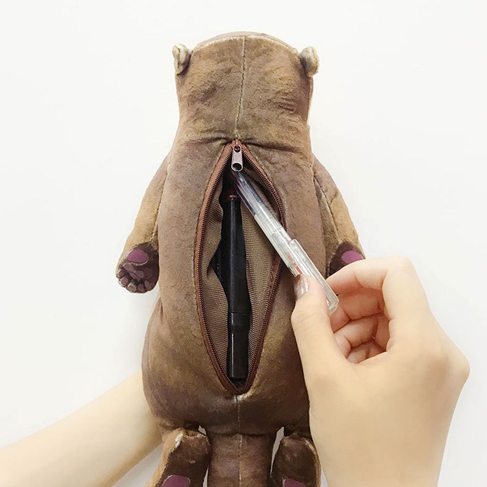 2 In1 40cm Cute Otter Stuffed Down Cotton Pencil Case