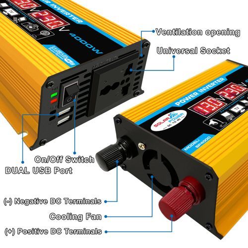 DC 12V To AC 220V Car Power Inverter Peaks Power 4000W Rated Power 300W