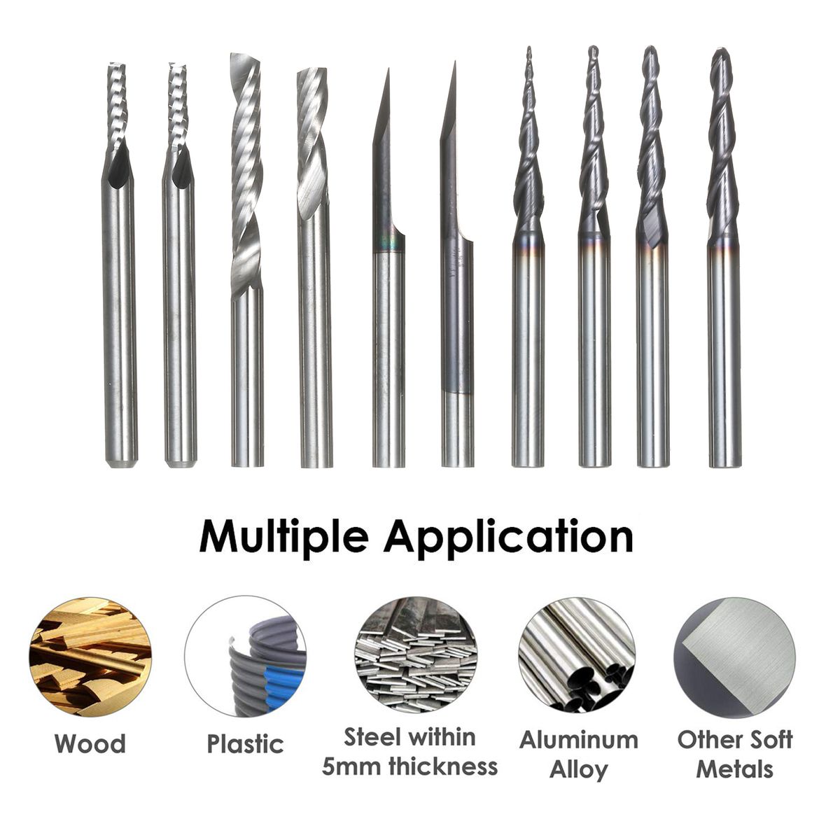 10pcs 3.175 Micro-diameter Cutters Micro Milling Cutter