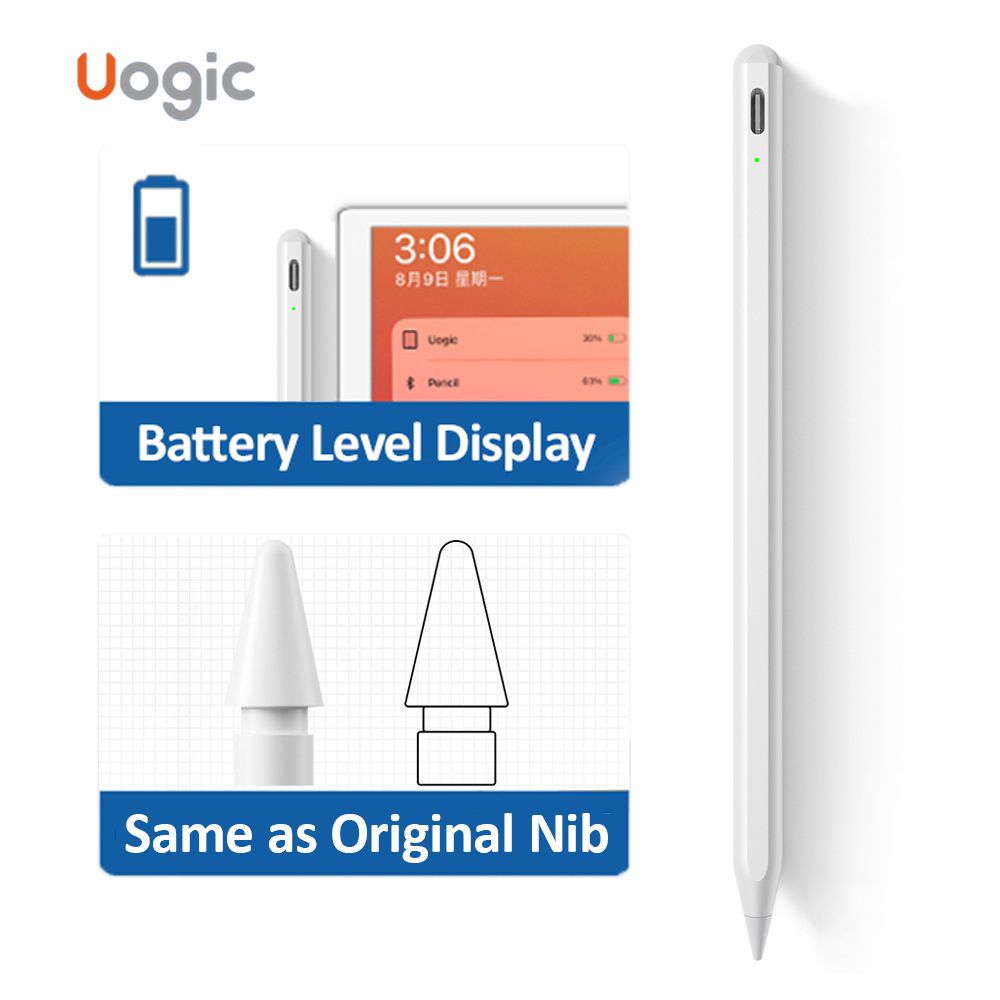 (AC10S White)Uogic For IPad Pencil With Palm Rejection,Original Nib Stylus Pen For Apple Pencil 2 1 IPad Pen Pro 11 12.9 Mini 6 7 Air 3 4 MAA