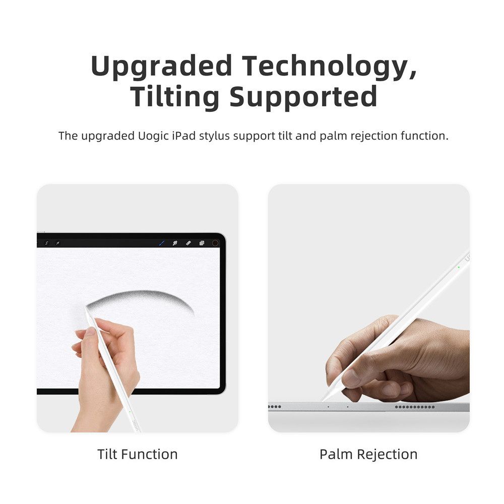 (AC10S White)Uogic For IPad Pencil With Palm Rejection,Original Nib Stylus Pen For Apple Pencil 2 1 IPad Pen Pro 11 12.9 Mini 6 7 Air 3 4 MAA