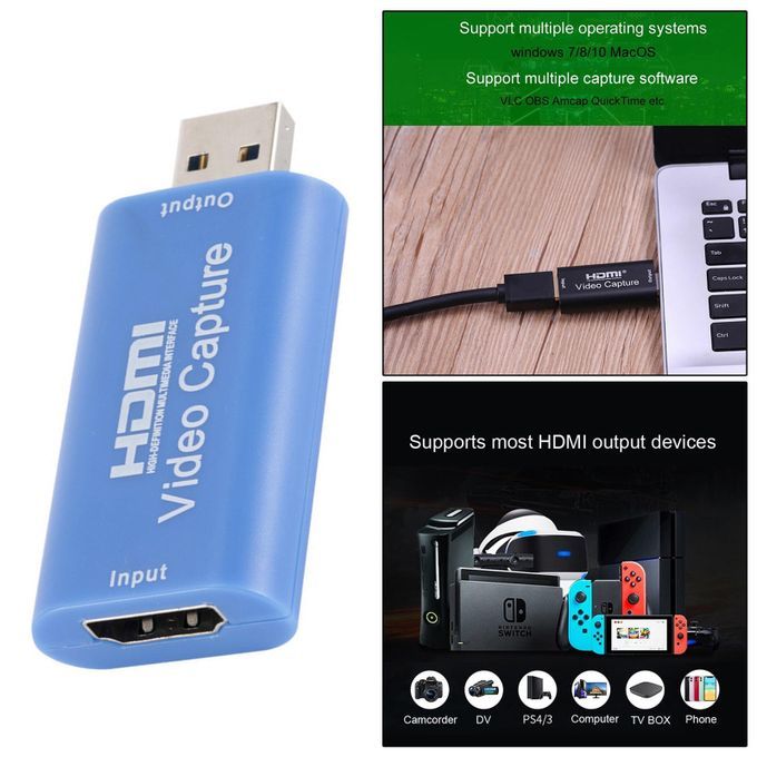HDMI To USB Video Capture Card HD Grabber For Video Live Streaming