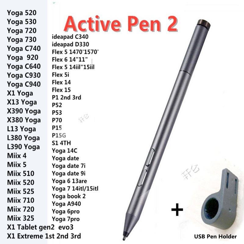 (Green)Original Stylus Pen For Lenovo Yoga Miix Ideapad Flex Laptop 2 In 1 Tablet PC Stylus Bluetooth 4096 Pressure Sense Active Pen  2 MAA