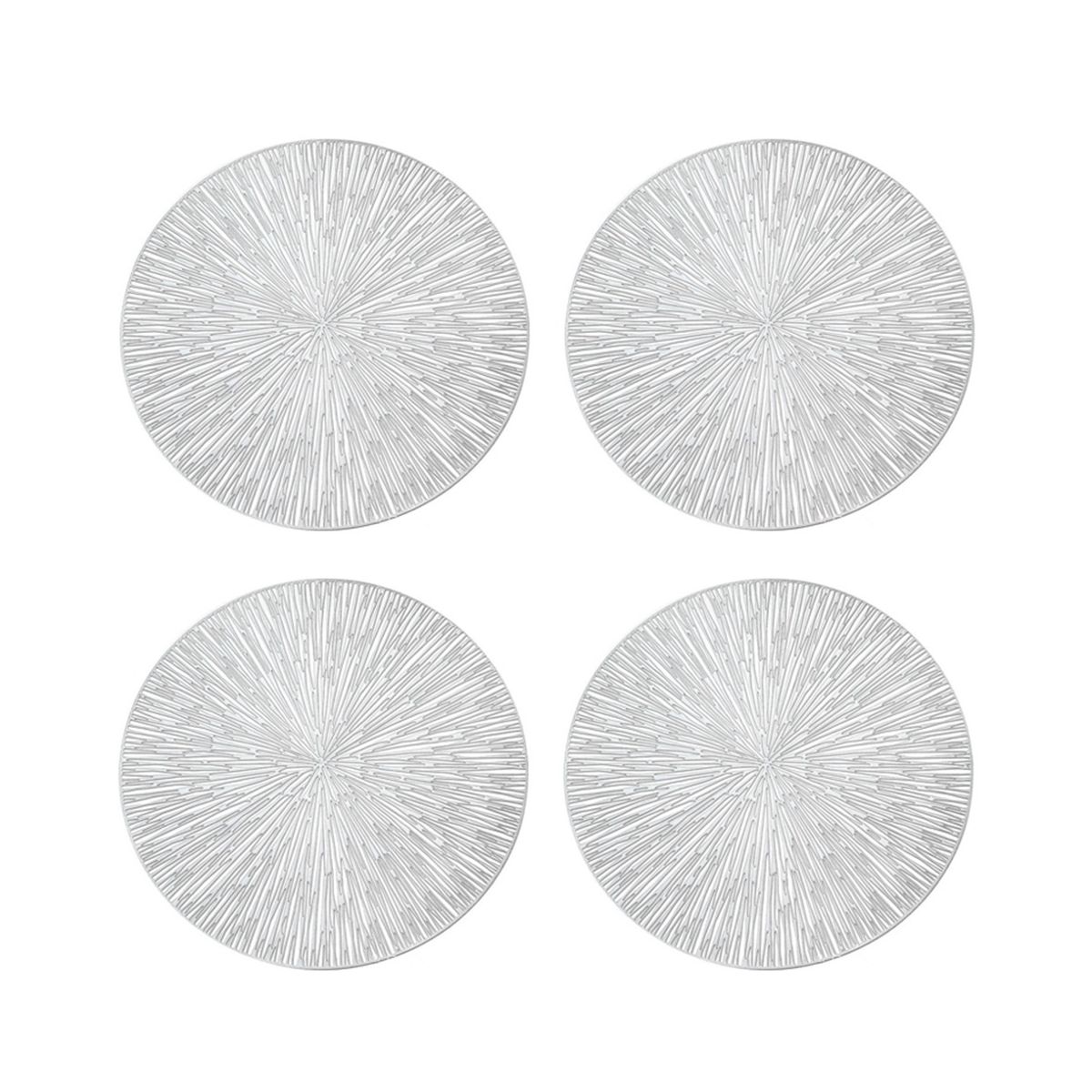 4PCS Round Pmats Restaurant Hollow PVC Decoration Meal