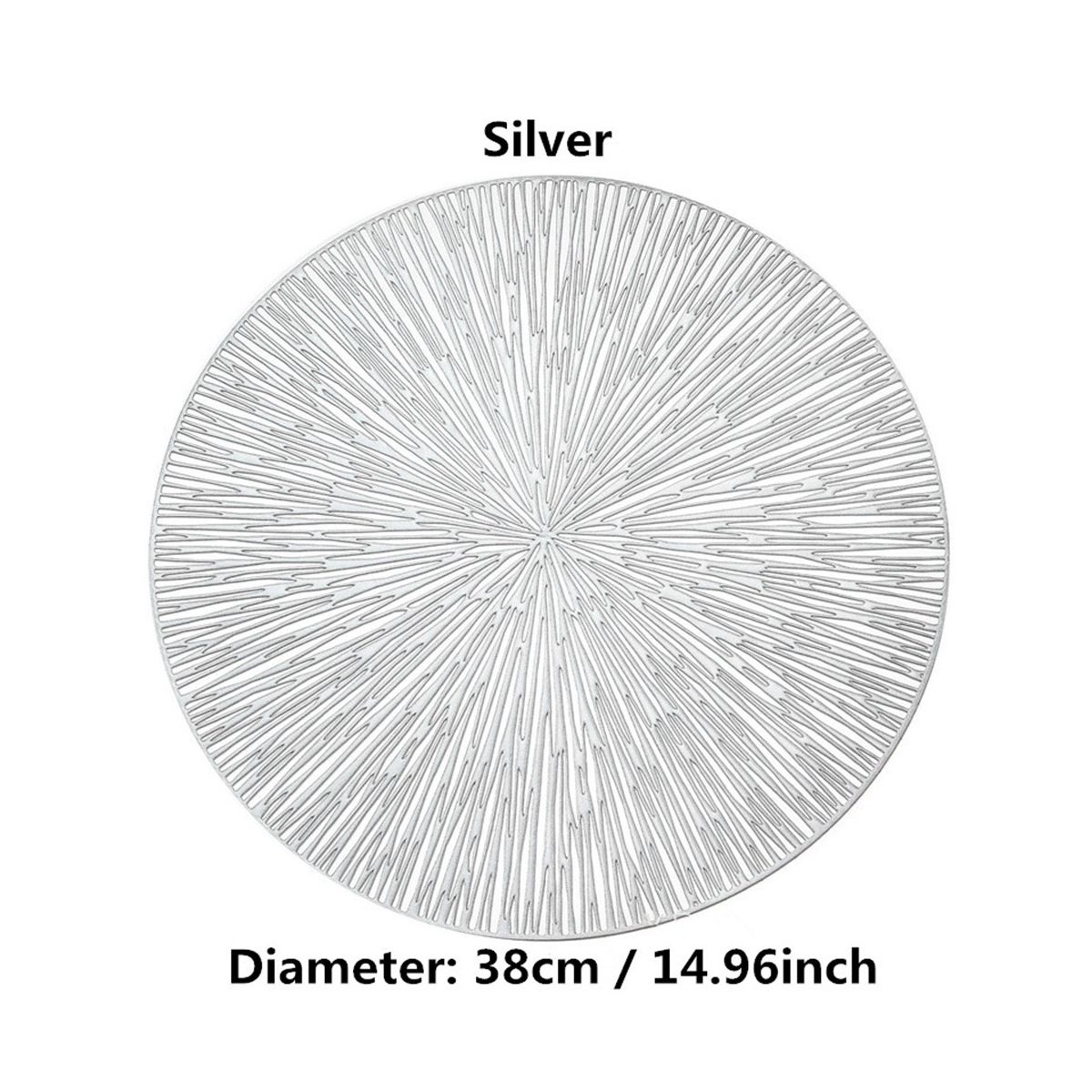 4PCS Round Pmats Restaurant Hollow PVC Decoration Meal