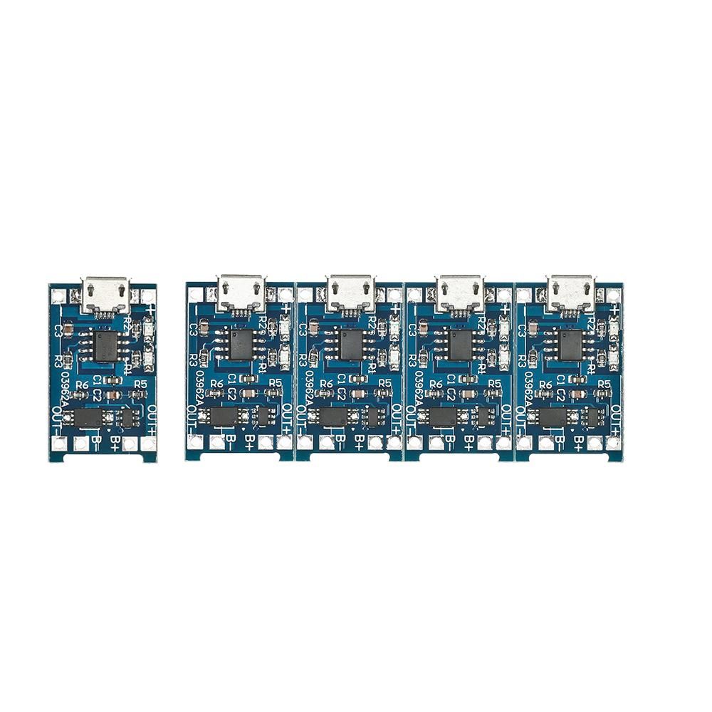 5pcs Charger Module Micro USB 18650 Lithium Battery Charging + Protection Circuit Board Charger Module 5V 1A