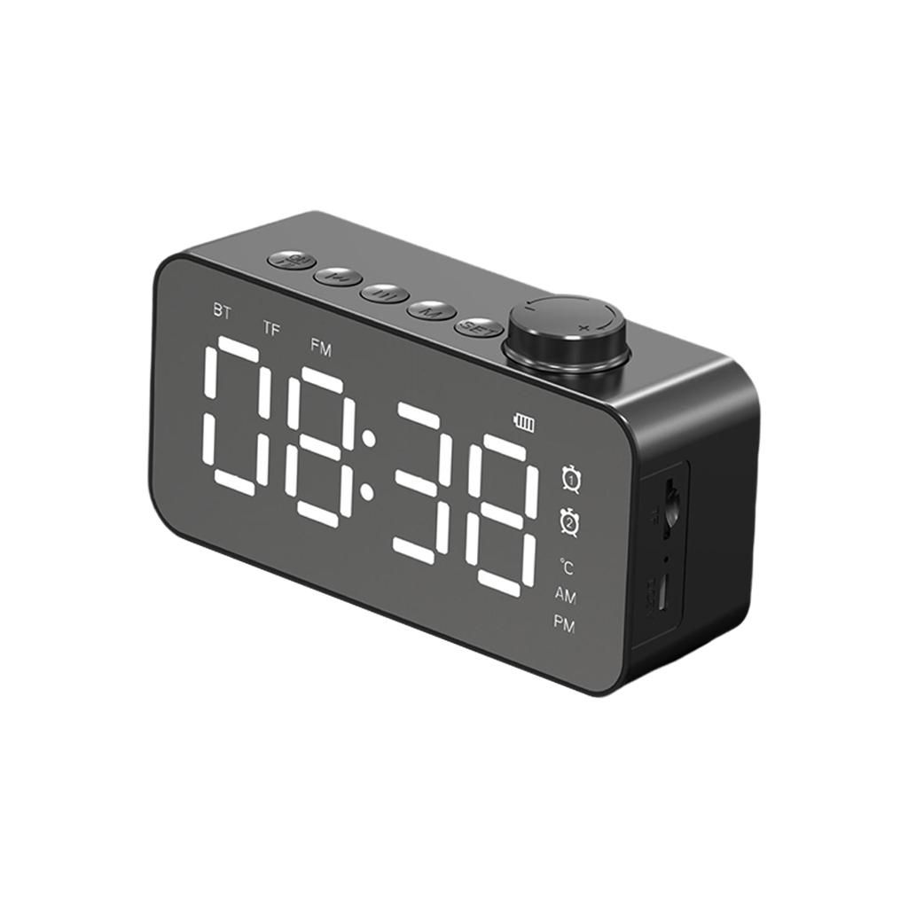 Digital Alarm Clock Radio W/ Bluetooth Speaker FM Radio Snooze Black