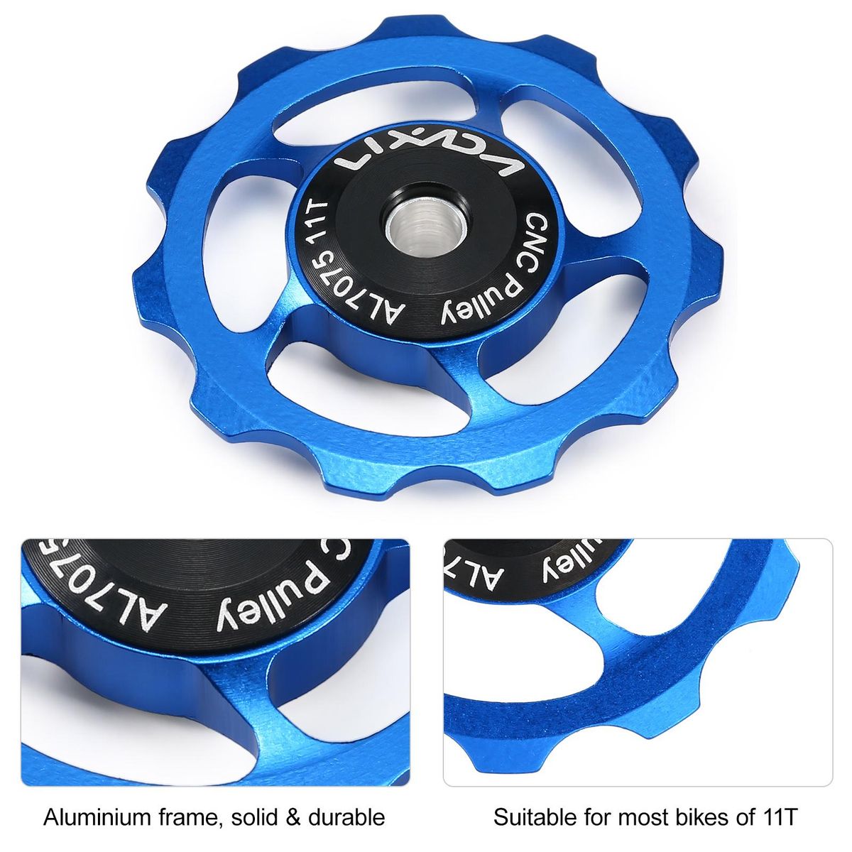 LIXADA 11T MTB Bicycle Rear Derailleur Jockey Pulley Wheel  Bearing Pulley Aluminium Alloy Road Bike Guide Roller