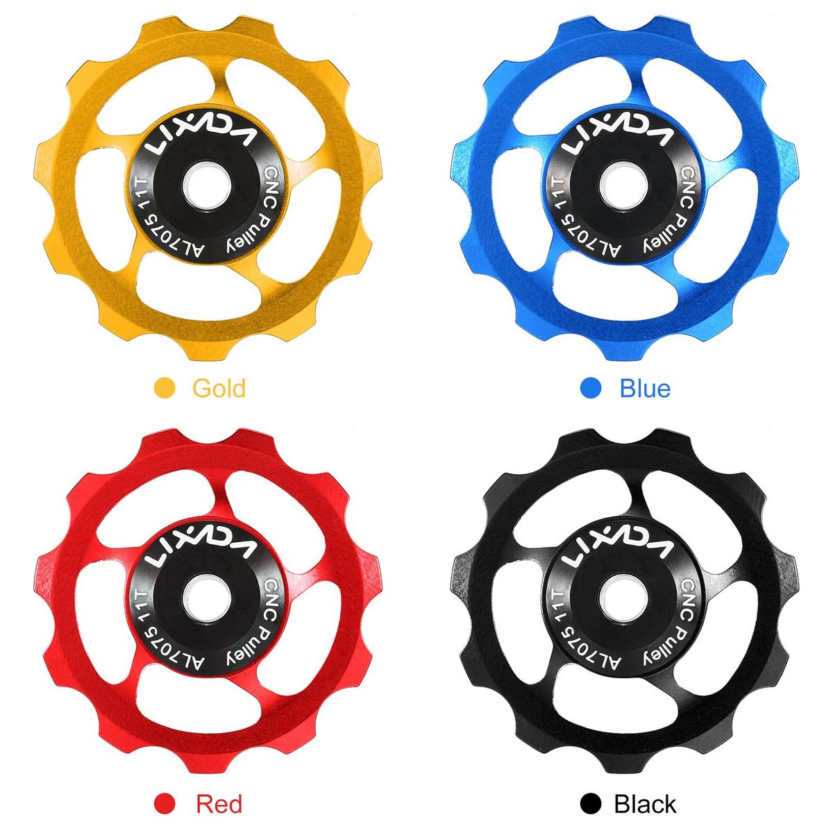 LIXADA 11T MTB Bicycle Rear Derailleur Jockey Pulley Wheel  Bearing Pulley Aluminium Alloy Road Bike Guide Roller