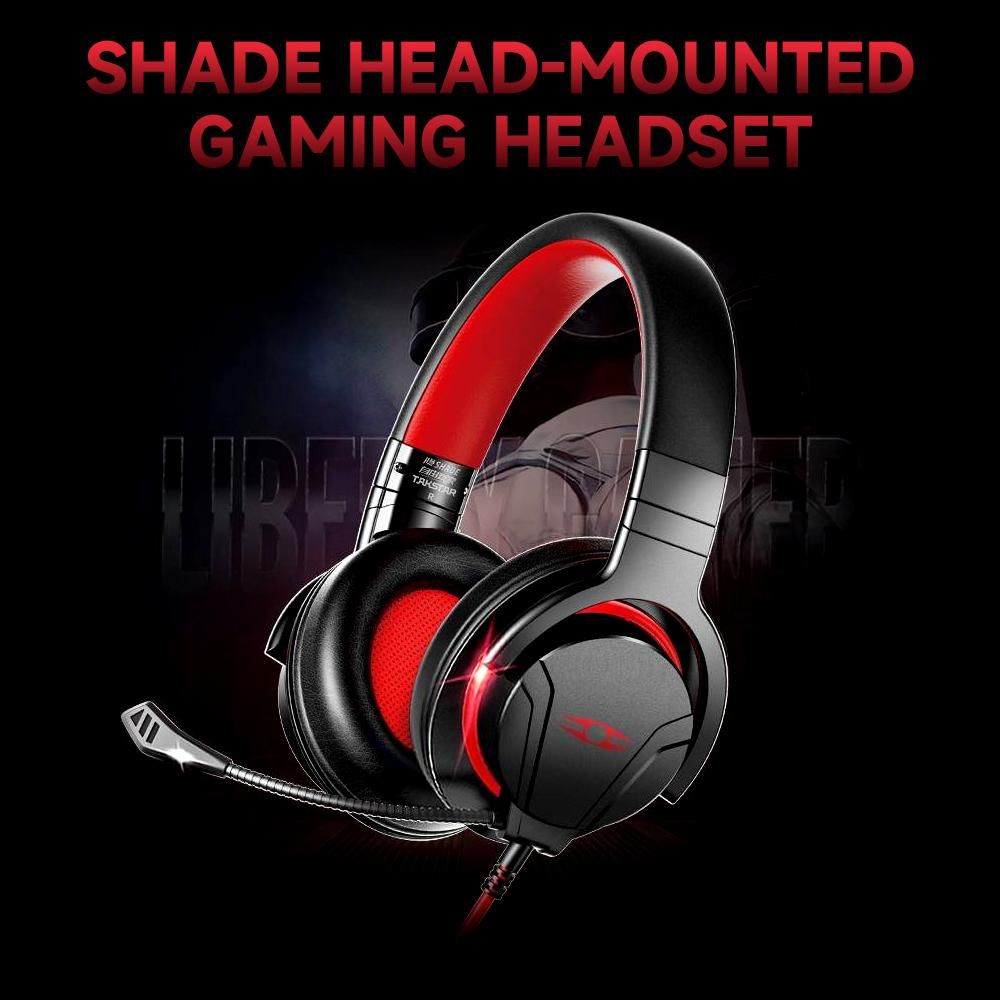 LIBERTY GAMER SHADE Head-mounted Gaming Headset 40mm Driver Unit Ergonomic Design Detachable Microphone Wide Compatibility