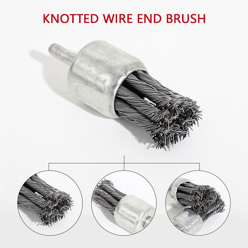 Wire Wheels Brush 3 Pcs Knotted Wire End Brush Sizes 0.7''