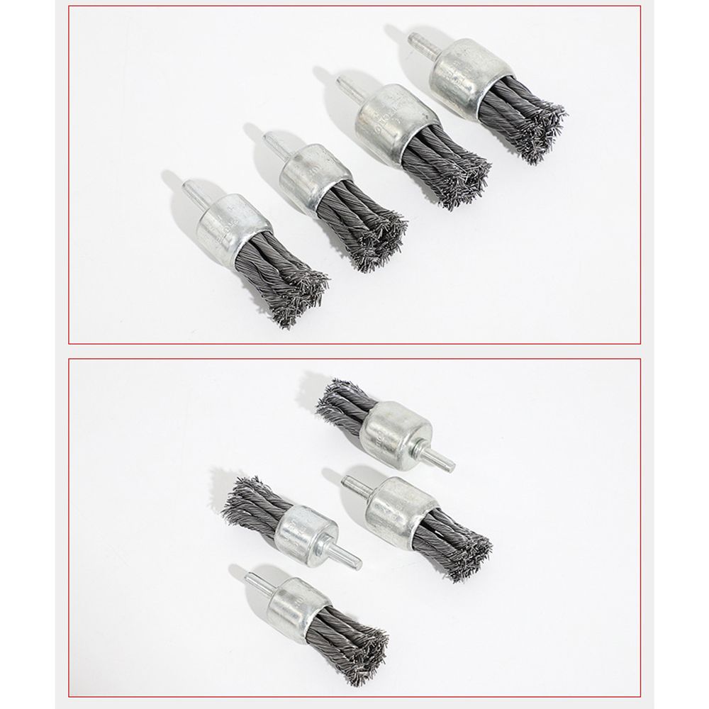 Wire Wheels Brush 3 Pcs Knotted Wire End Brush Sizes 0.7''