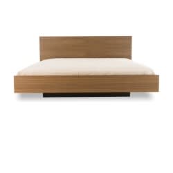 Float King Bed With Mattress Support, Walnut