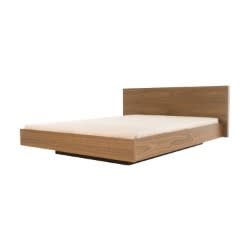 Float King Bed With Mattress Support, Walnut