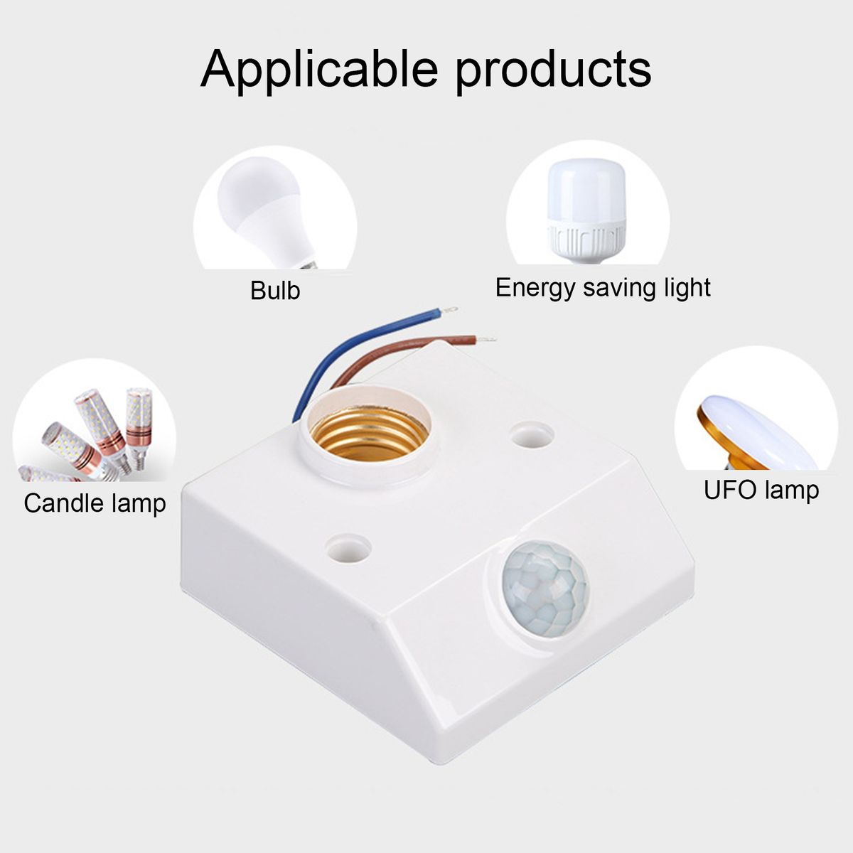 Lamp Holder Infrared PIR Motion Detector Light Holder A