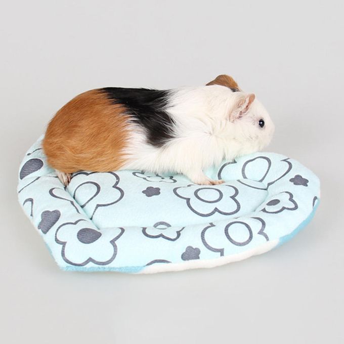 Heart Shape Hamster Guinea Pig Mat Sleep Bed Seat Pad For Small Blue