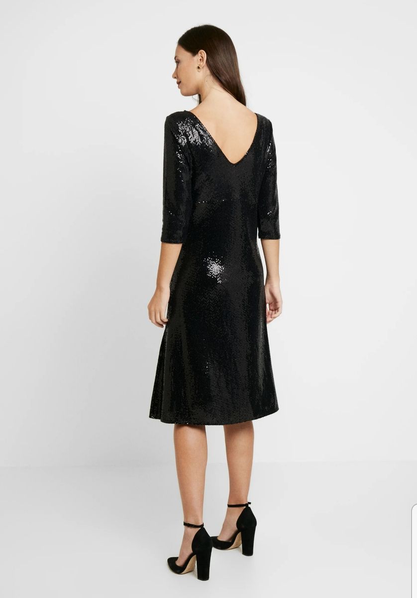 Short Sleeves Sequin Black Maternity Dress