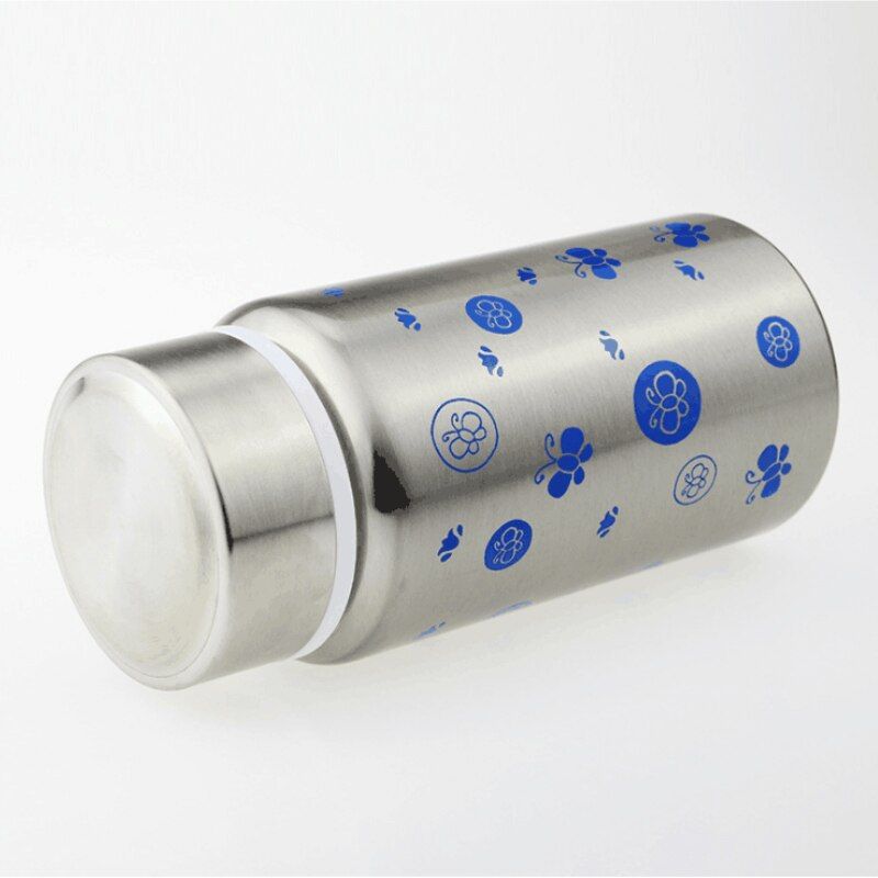 240/300ml One Feeding Bottle With Three Use-method S M L Stainless Steel Thermos Bottle Baby And Children Water Milk Vacuum Cup