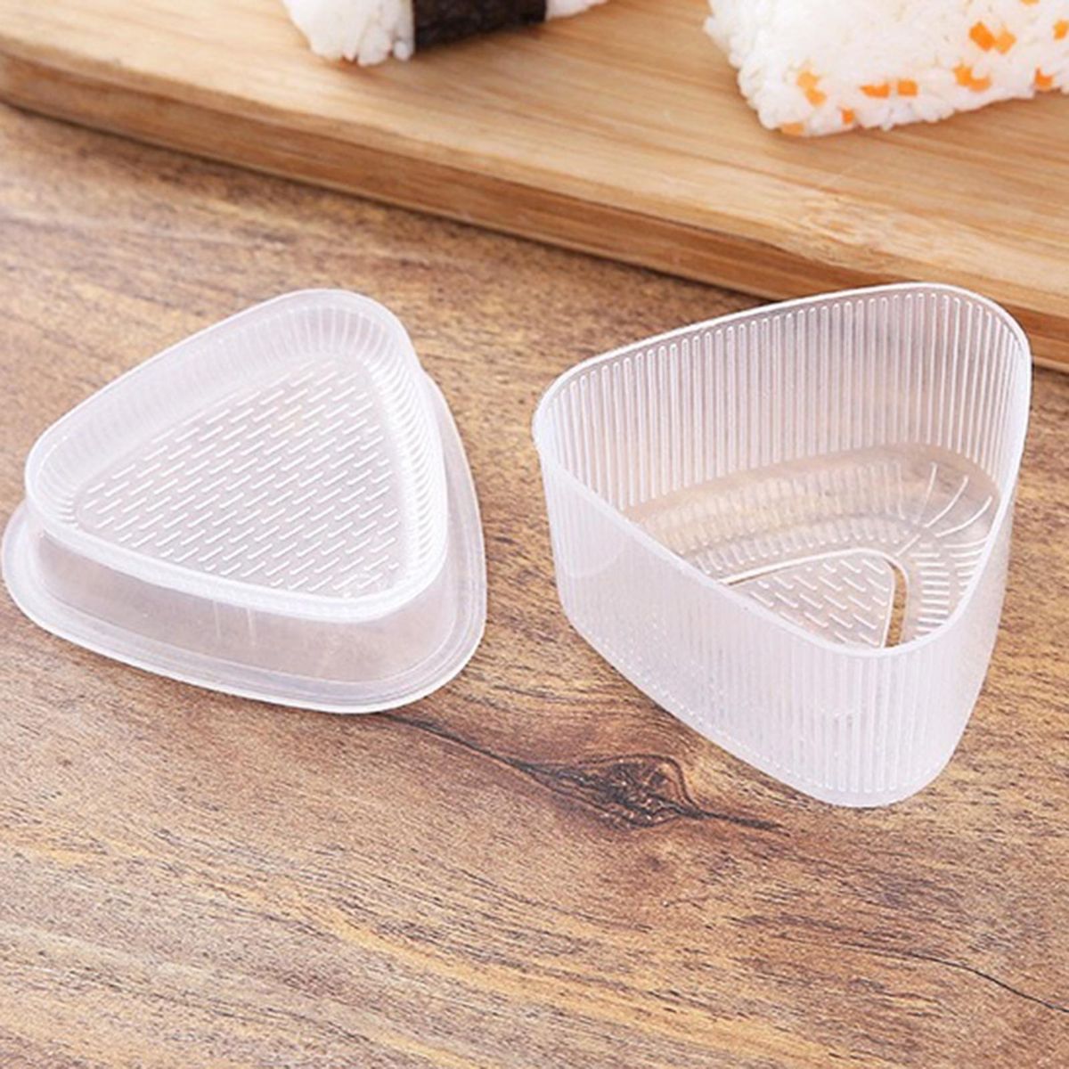2Pcs Sushi Making Tool Triangular Press Sushi Maker Mold Sushi Kit White