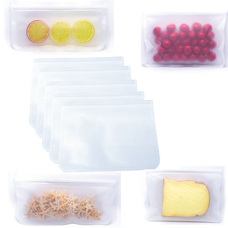 Food Storage Freezer Bag Reusable For Refrigerator Organiser, Kitchen Accessories PEVA Freezing Fruit And Vegetable Ziplock Bags-21.5x12cm