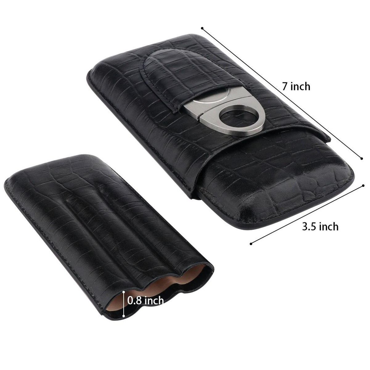 Leather PU  3 Slots Cigar Case Set Portable Humidor Box W/ Stainless Steel Cutter Travel Smoking cigarrette Storage Accessories