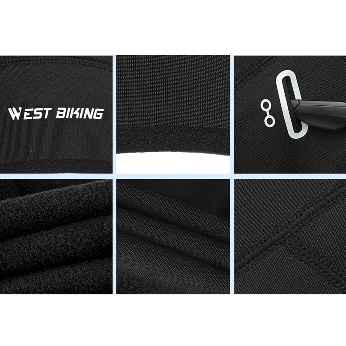 Cycling Cap Fleece Texture Ski Hat Black