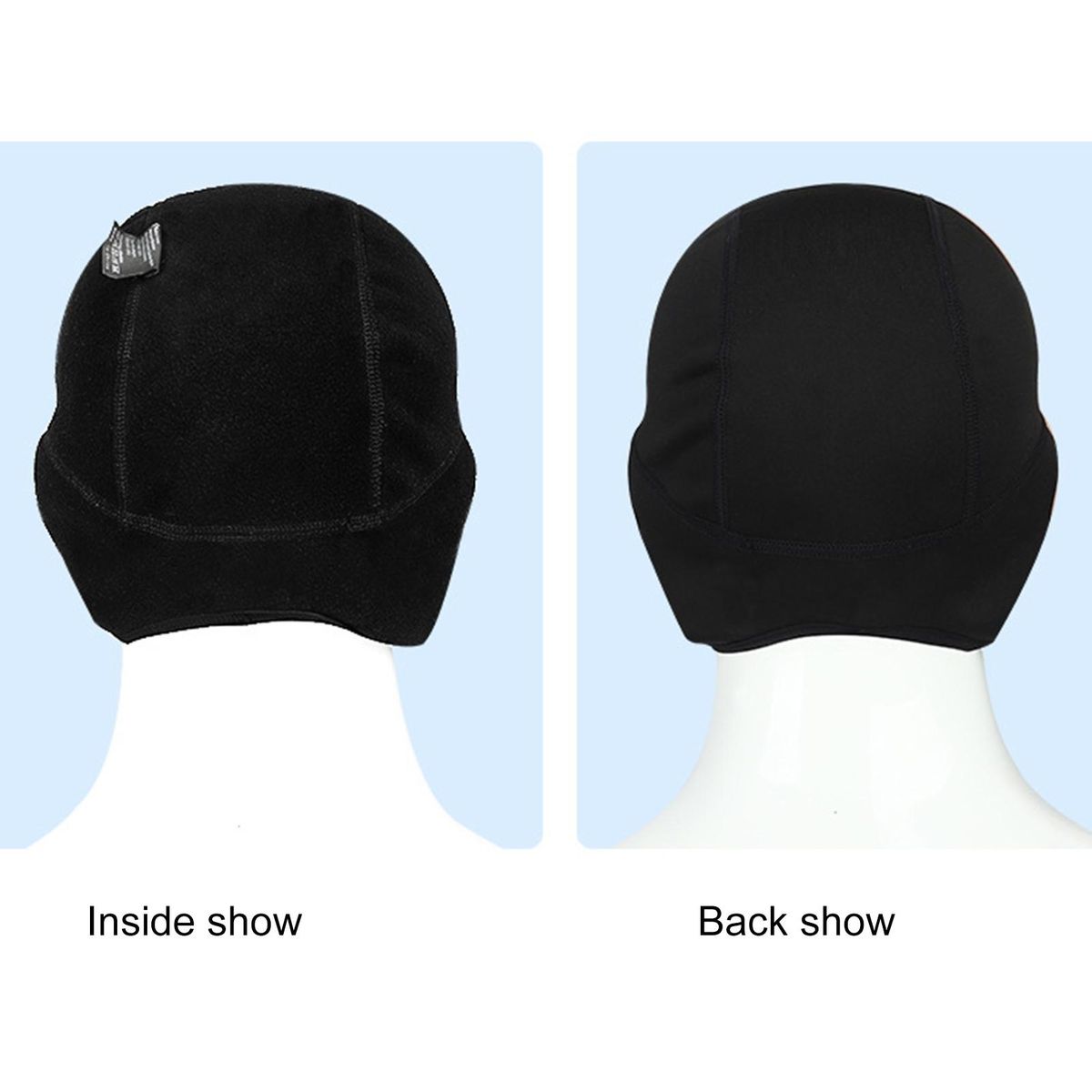 Cycling Cap Fleece Texture Ski Hat Black