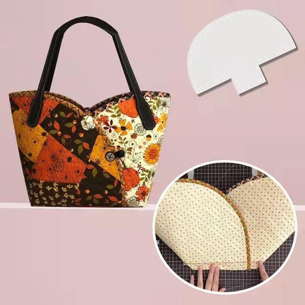 Patchwork Sewing Ruler Shoulder Bag DIY Sewing Template