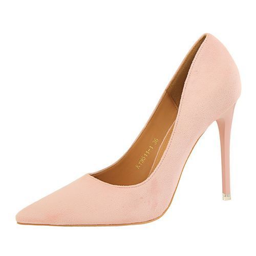 Women's Pointed Court Suede Thin Sexy Nightclub Shoes Pink