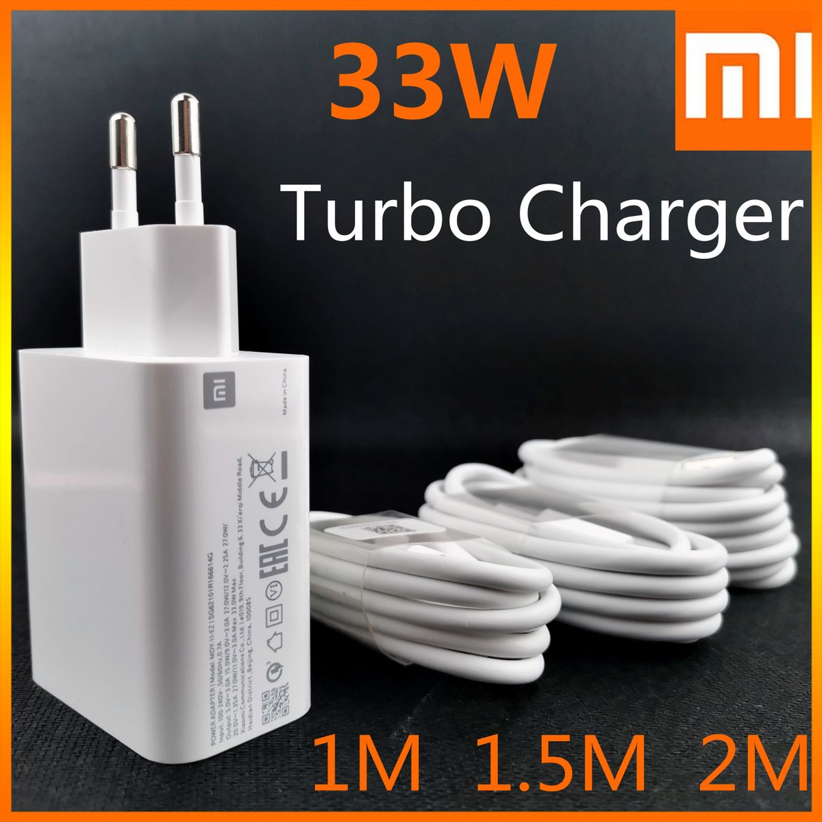 Redmi Note 10 Turbo Charger 33w Eu Adapter 1/1.5/2m