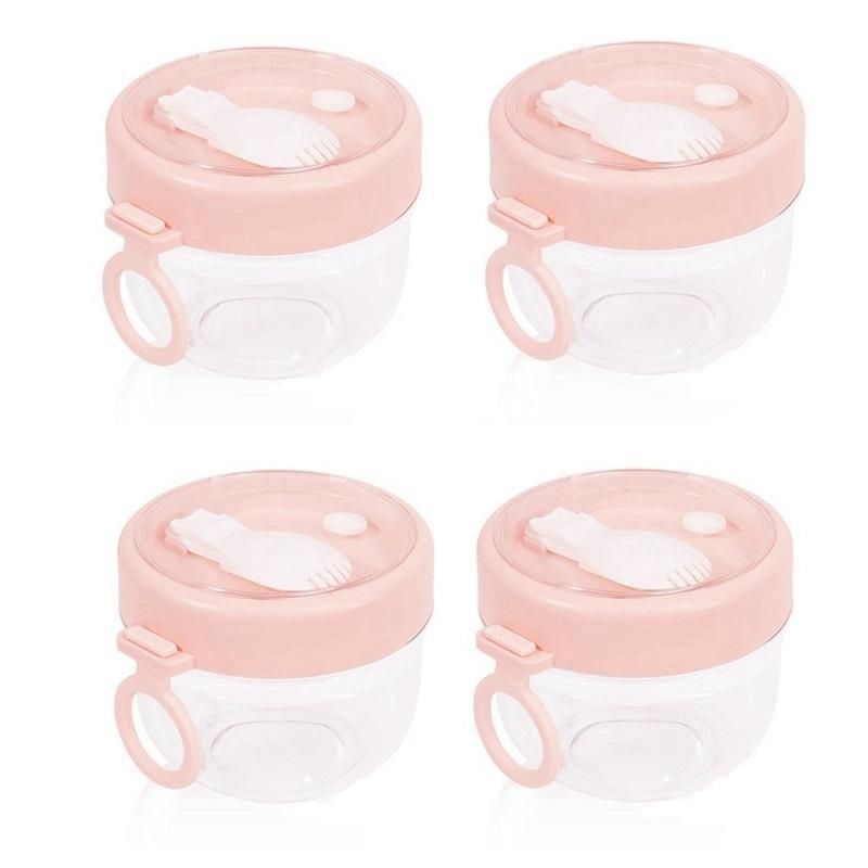 4 Pcs Overnight Oats Container with Lids and Spoons, 20 Oz