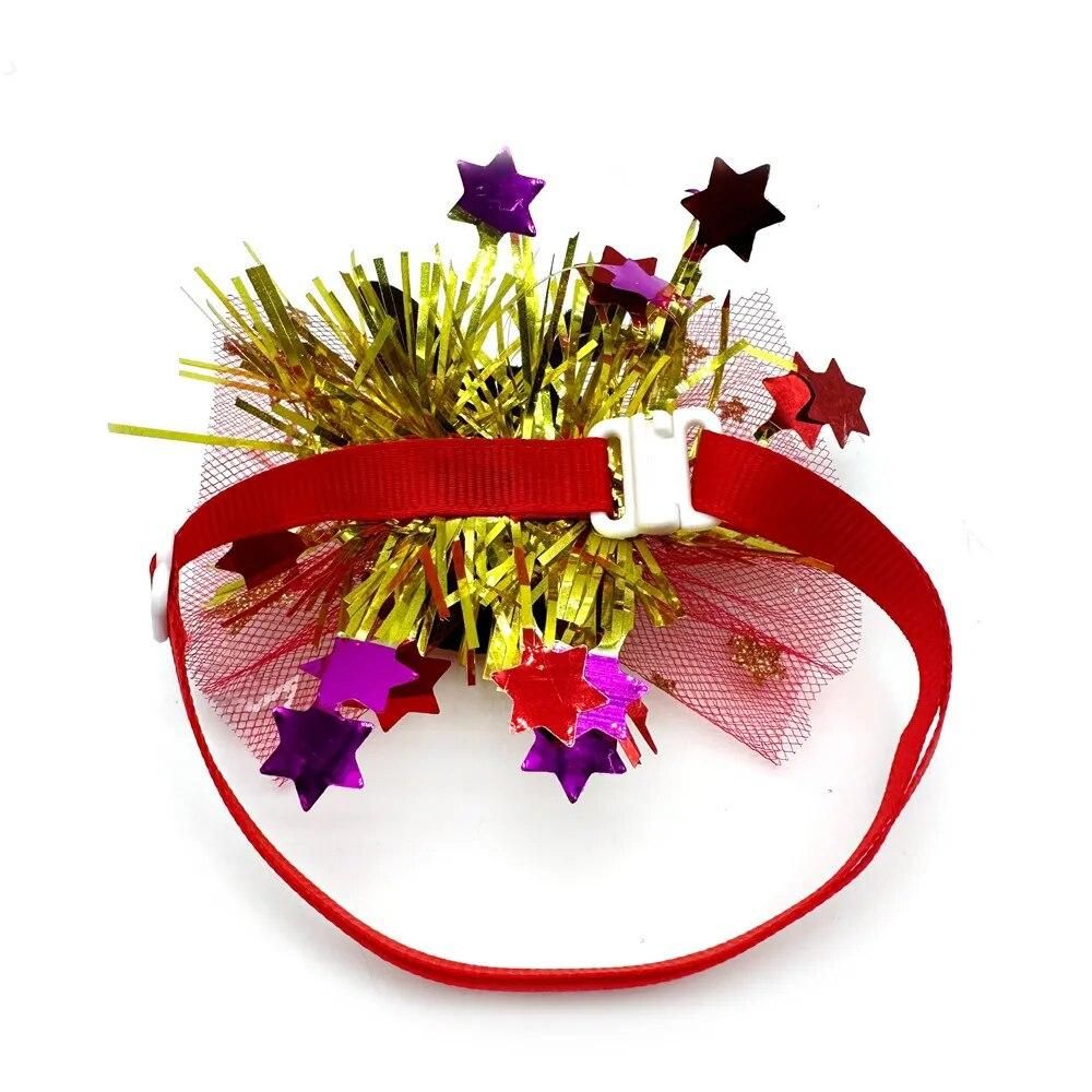 50pcs Christmas Pet Bow Tie Small Dog Neckties Cat Puppy Xmas Party Holiday Decorations Bowties Adjustable Dog Collar Grooming
