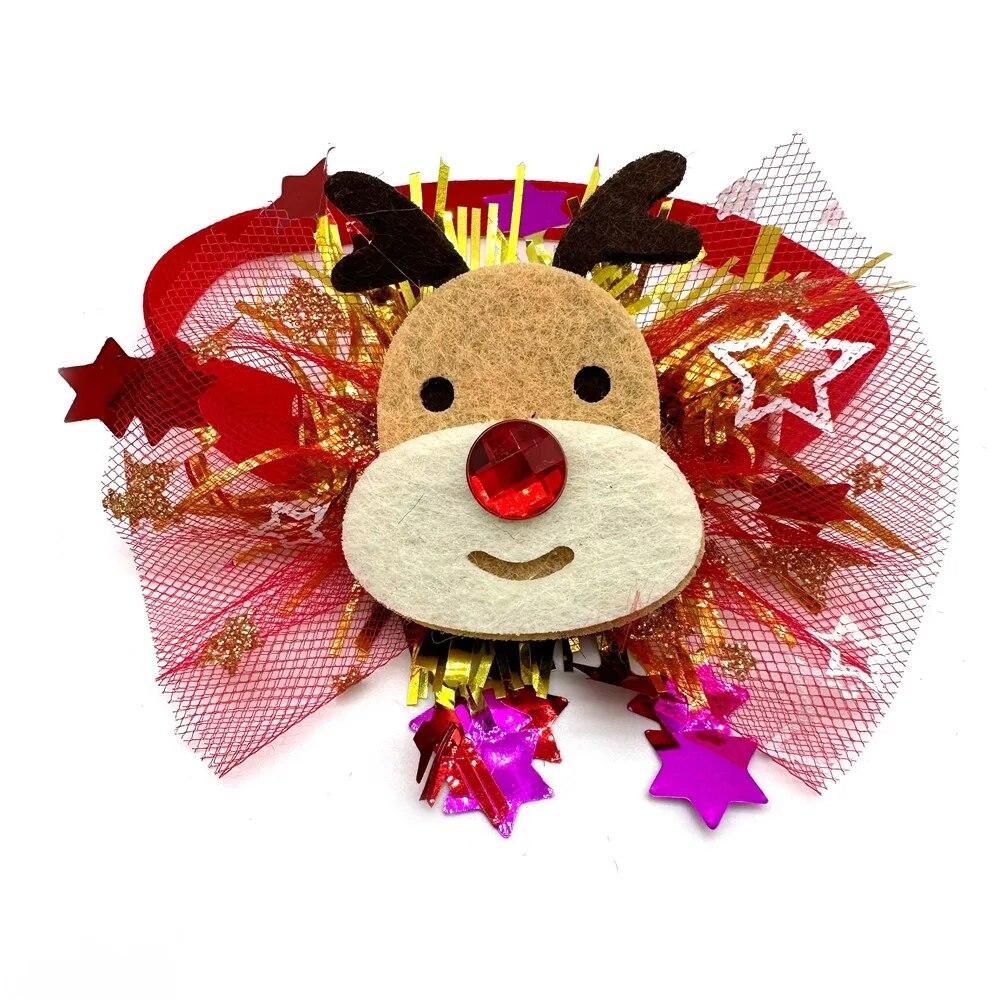 50pcs Christmas Pet Bow Tie Small Dog Neckties Cat Puppy Xmas Party Holiday Decorations Bowties Adjustable Dog Collar Grooming