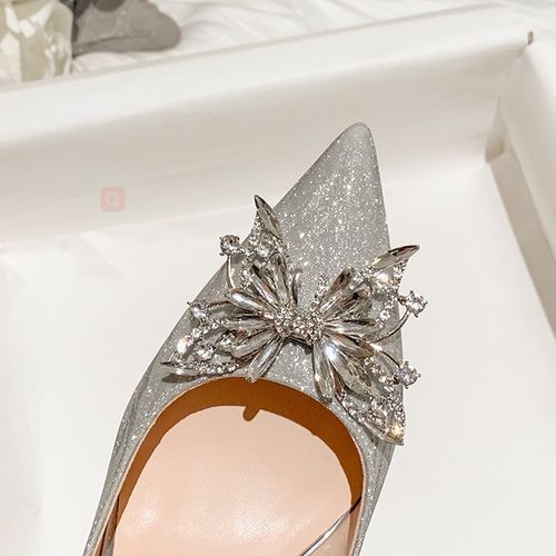 Women's Shoes Bow Bridesmaid Shoes High Heels Stiletto Crystal Fashion High Heels