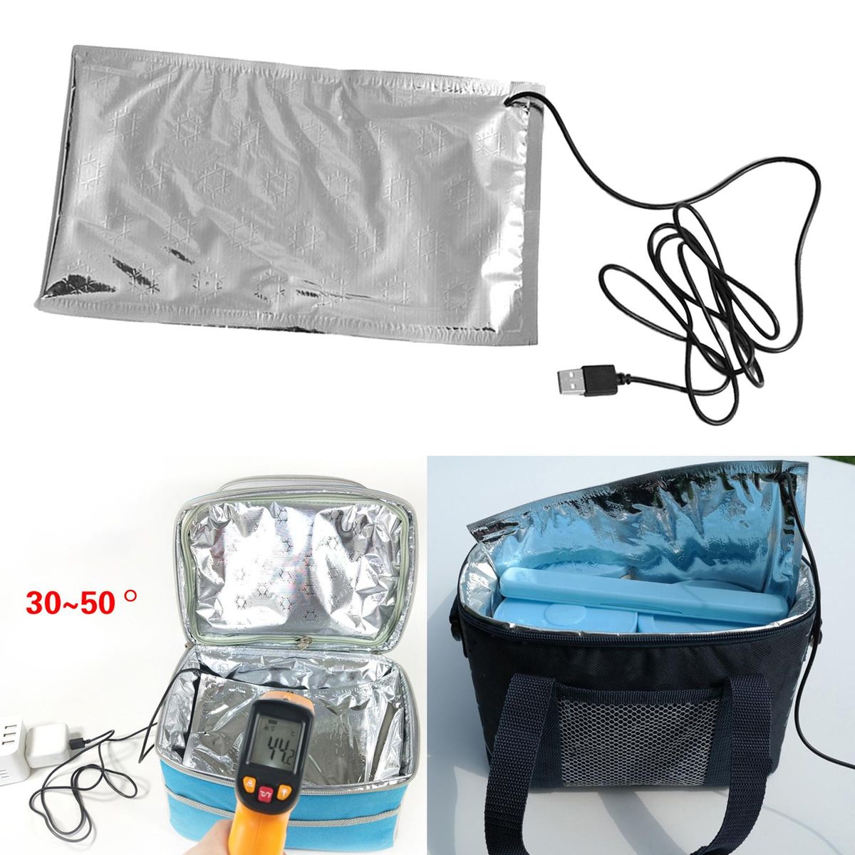 USB Thermostat Warmer Bag For Warmer Food   DIY Thermal Heater Pad