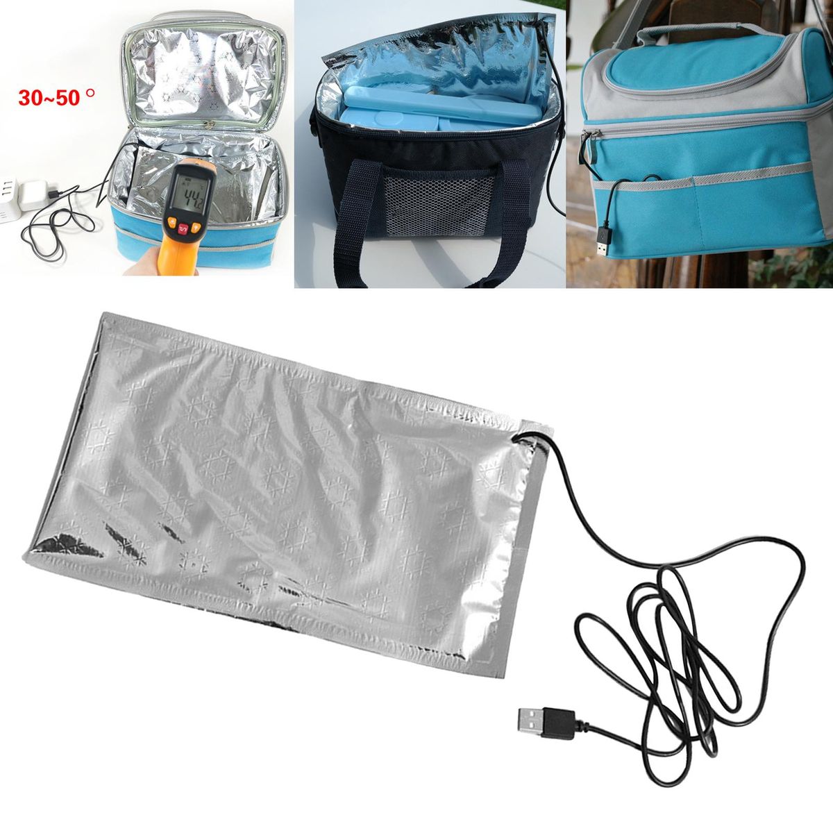 USB Thermostat Warmer Bag For Warmer Food   DIY Thermal Heater Pad