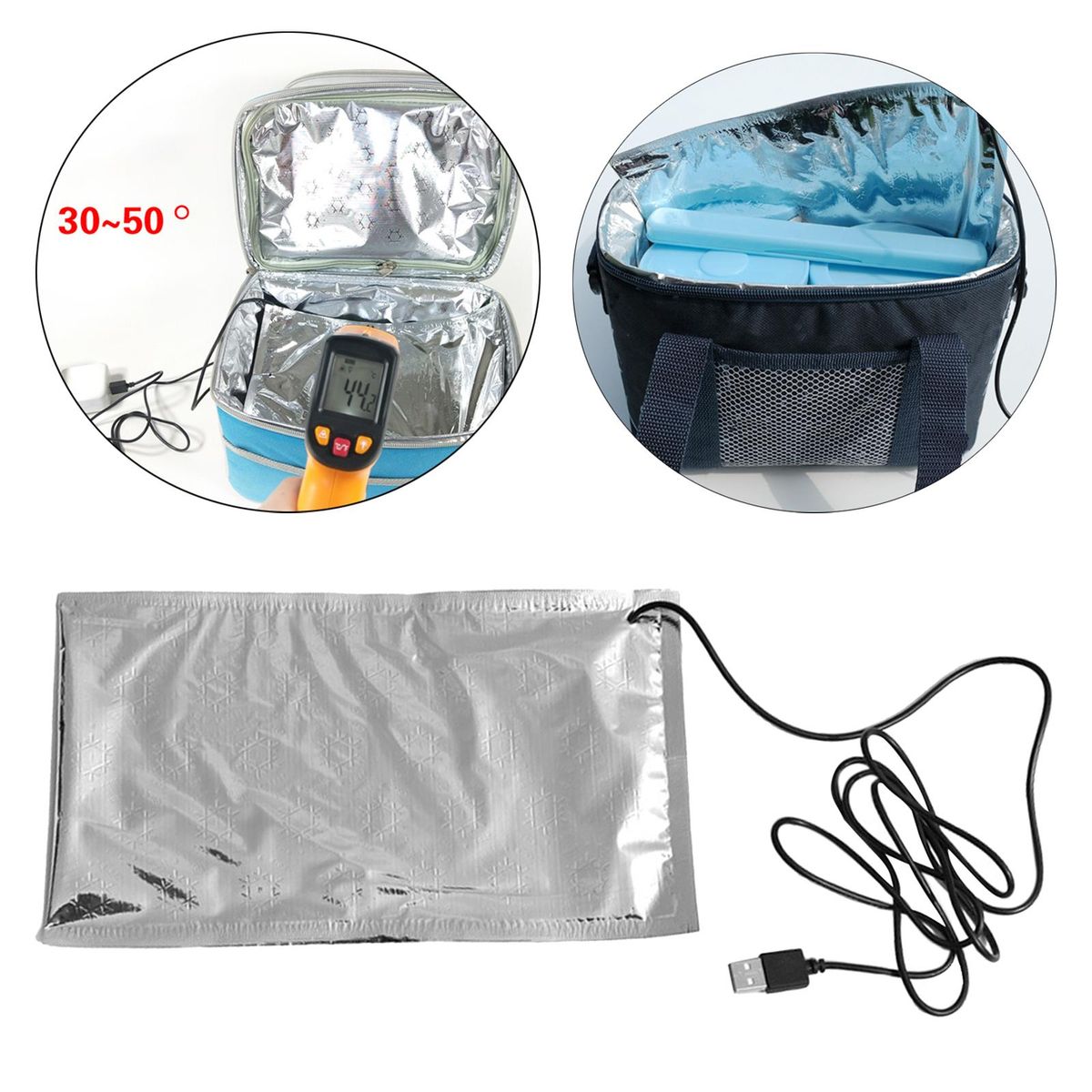 USB Thermostat Warmer Bag For Warmer Food   DIY Thermal Heater Pad