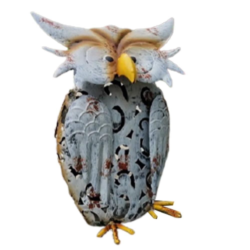 Statue Antique Painted Solar Light Decor Iron Art Animal Mo