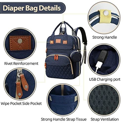 7 In 1 Mobile Baby Bed And Diaper Bag With Mosquito Net And Sun Shield