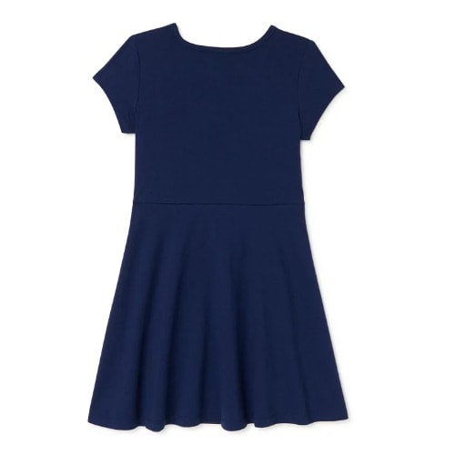 Signature Logo Skater Dress With Rope Belt - Blue