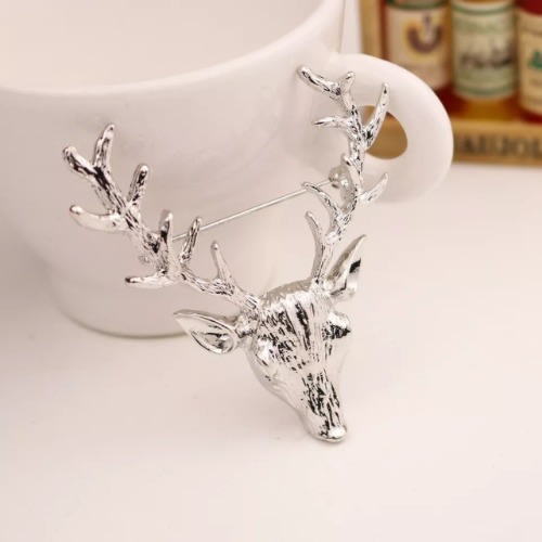 Deer Lapel Brooch With Free Pouch-silver