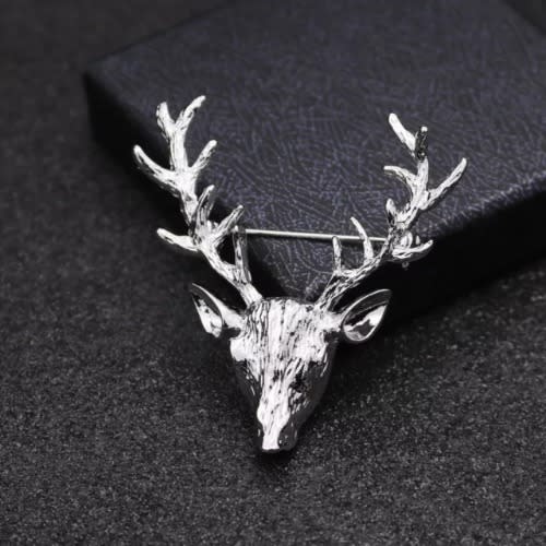 Deer Lapel Brooch With Free Pouch-silver