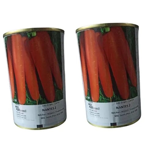 Nantes Carrot Seeds - 100 Grams - 2 Tins